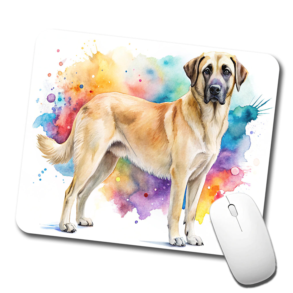 Anatolian Shepherd Dog Watercolor Style Low Profile Mouse Pad Mat