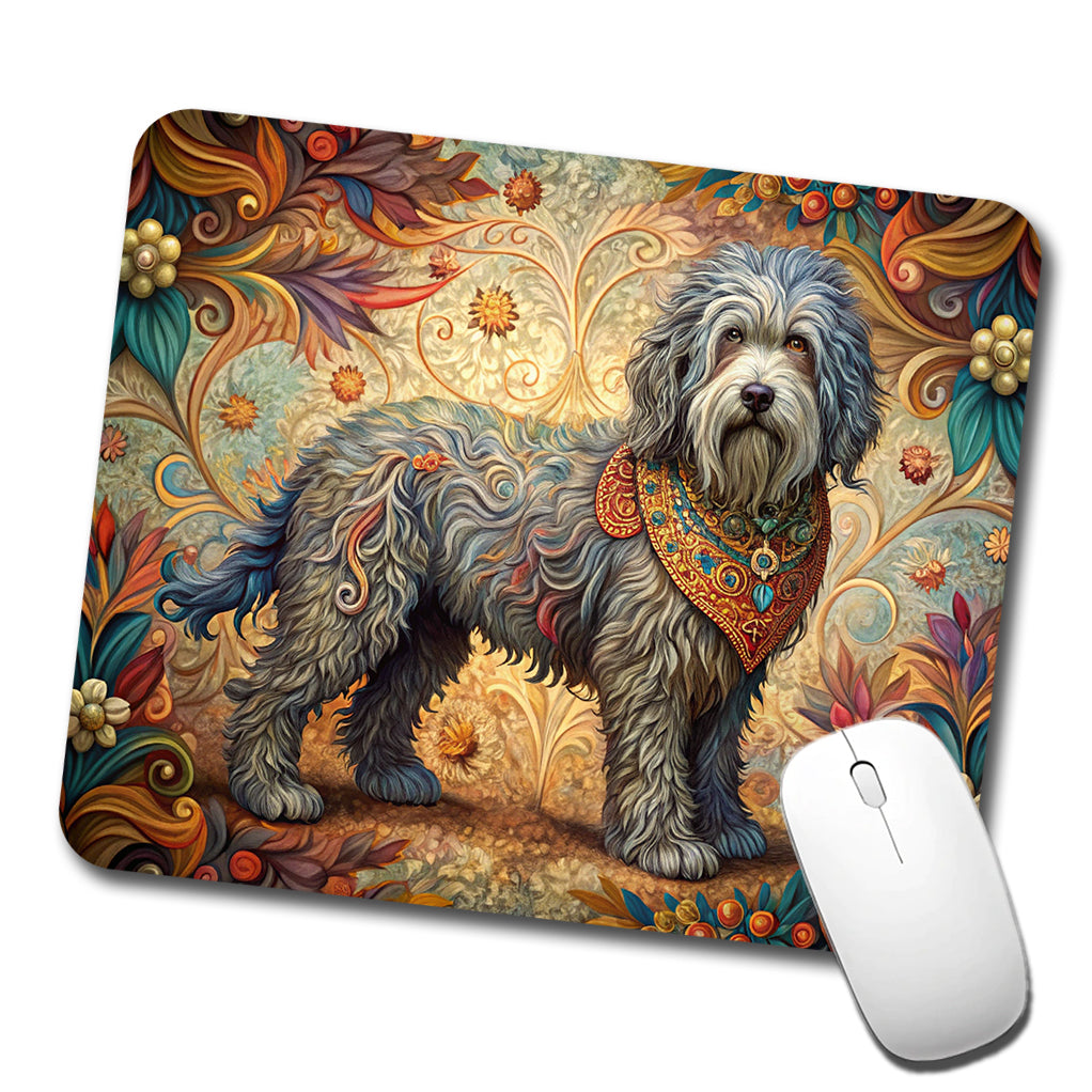 Barbet Dog Art Nouveau Low Profile Mouse Pad Mat