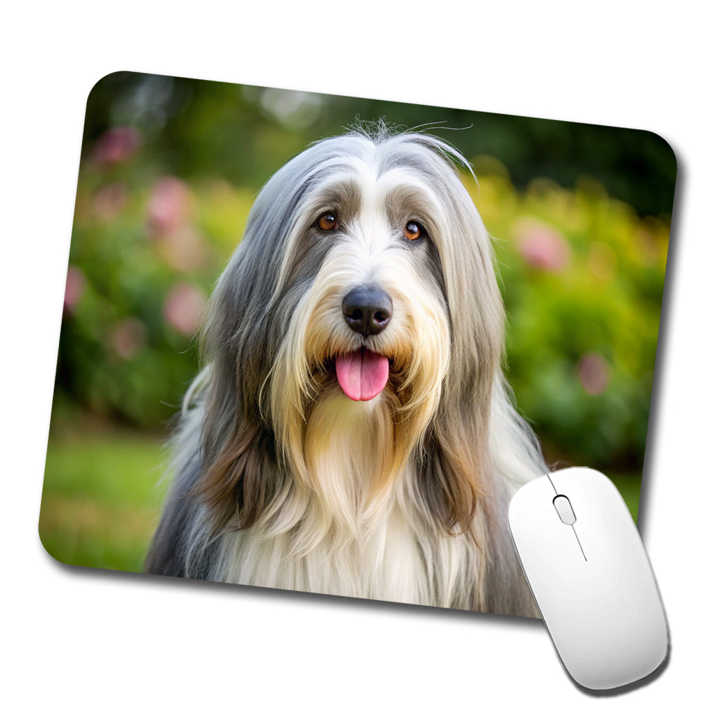 Bearded Collie Dog Photo Low Profile Mouse Pad Mat