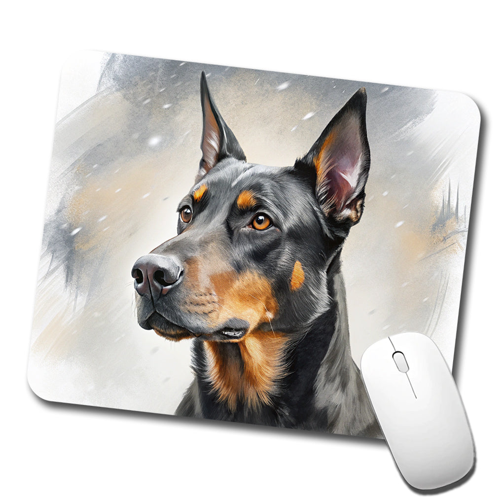 Beauceron Dog Illustration Low Profile Mouse Pad Mat