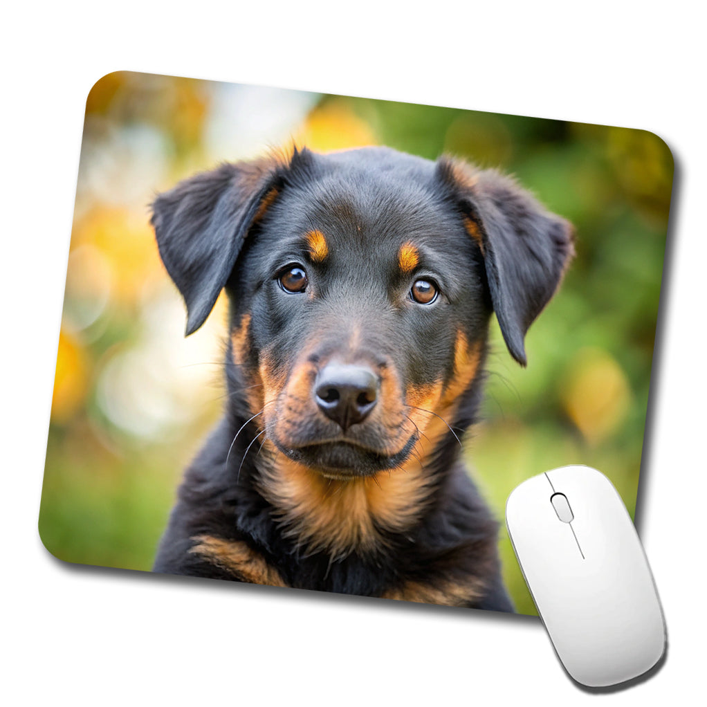 Beauceron Dog Puppy Photo Low Profile Mouse Pad Mat
