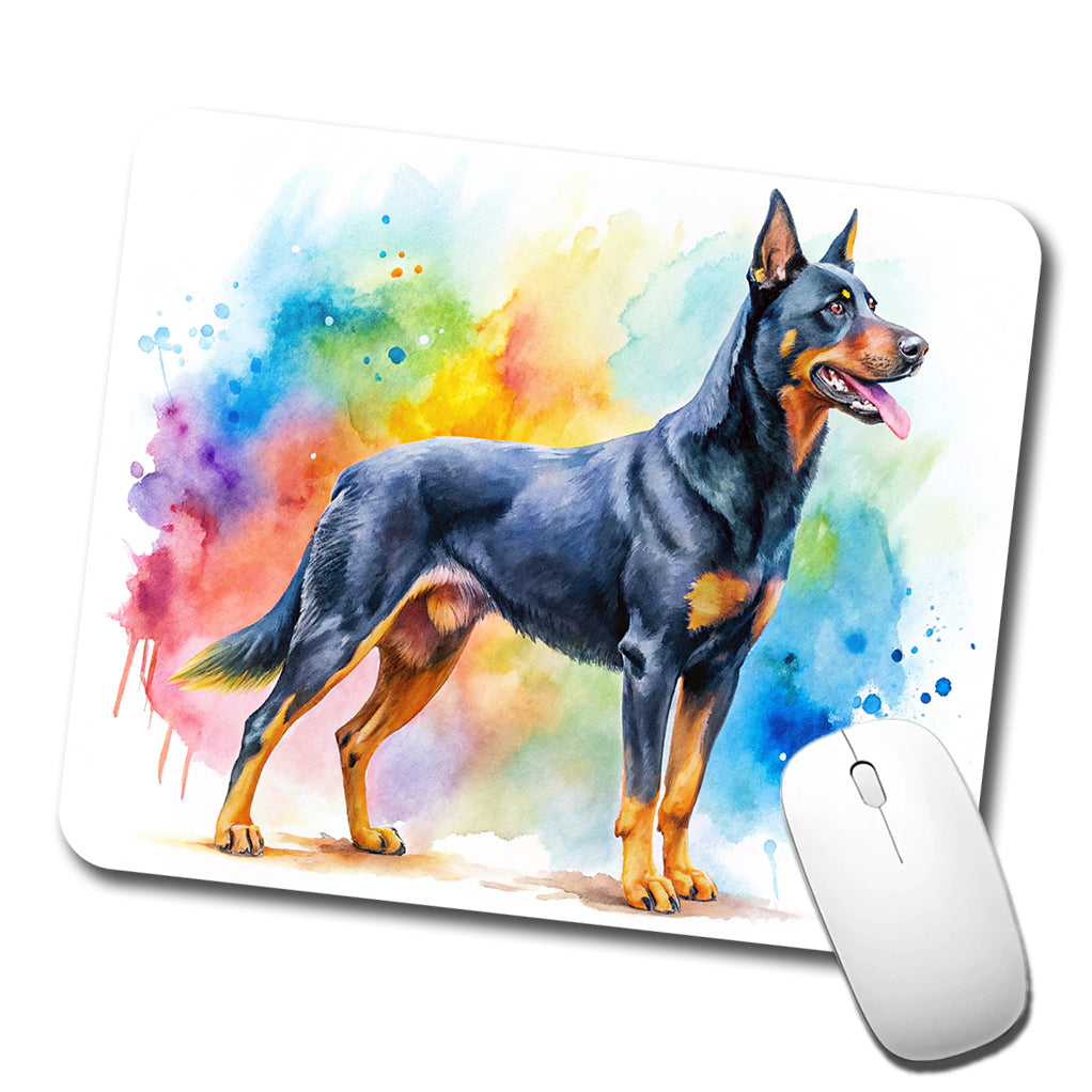 Beauceron Dog Watercolor Style Low Profile Mouse Pad Mat