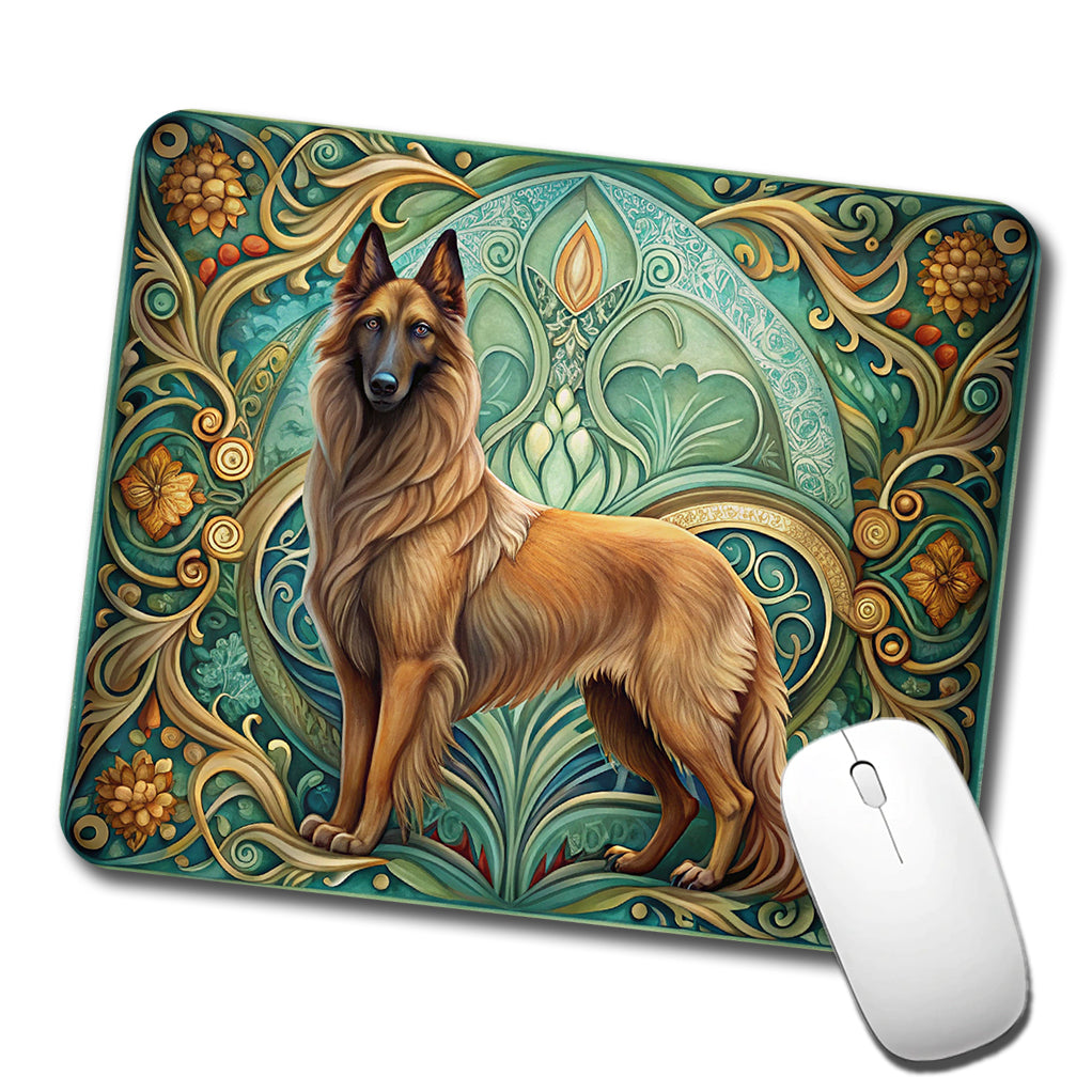 Belgian Tervuren Dog Art Nouveau Low Profile Mouse Pad Mat