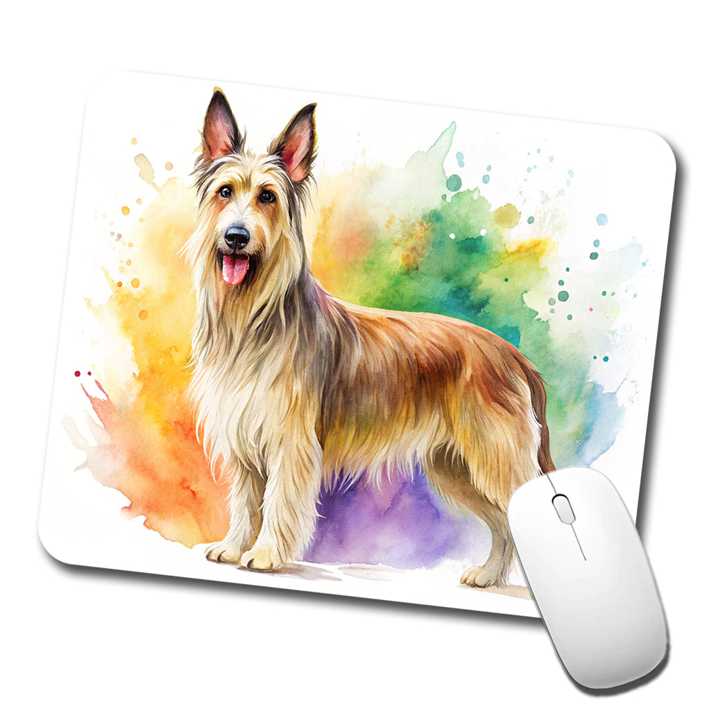 Berger Picard Dog Watercolor Style Low Profile Mouse Pad Mat
