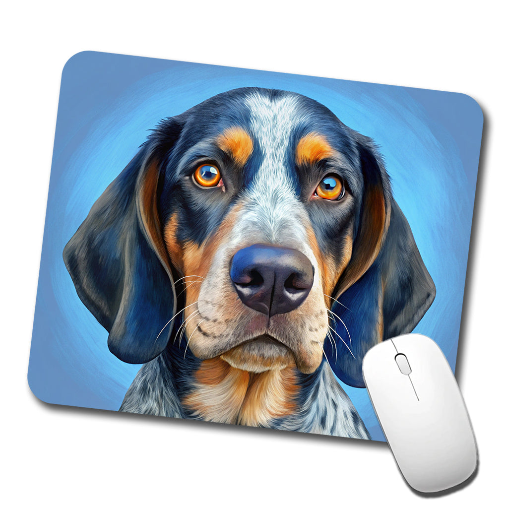 Bluetick Coonhound Dog Illustration Low Profile Mouse Pad Mat