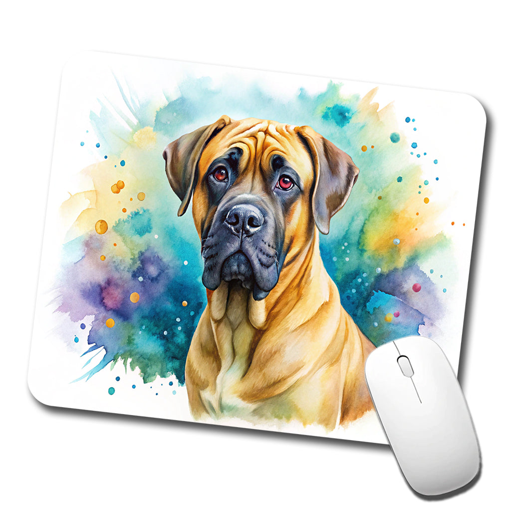 Boerboel Dog Watercolor Style Low Profile Mouse Pad Mat