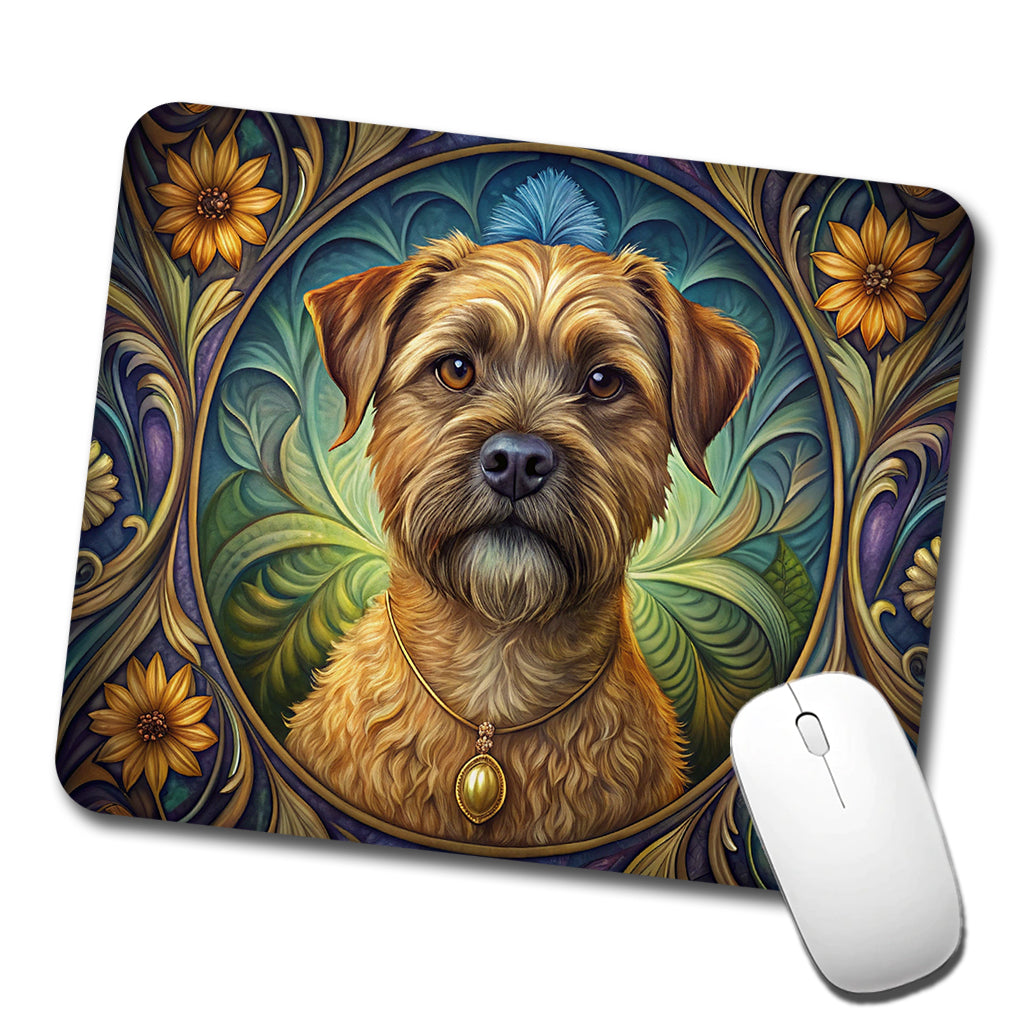 Border Terrier Dog Art Nouveau Low Profile Mouse Pad Mat