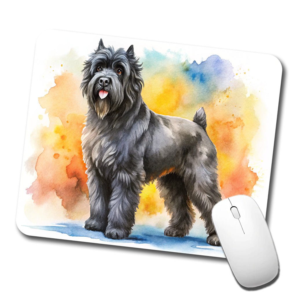 Bouviers Des Flandres Dog Watercolor Style Low Profile Mouse Pad Mat