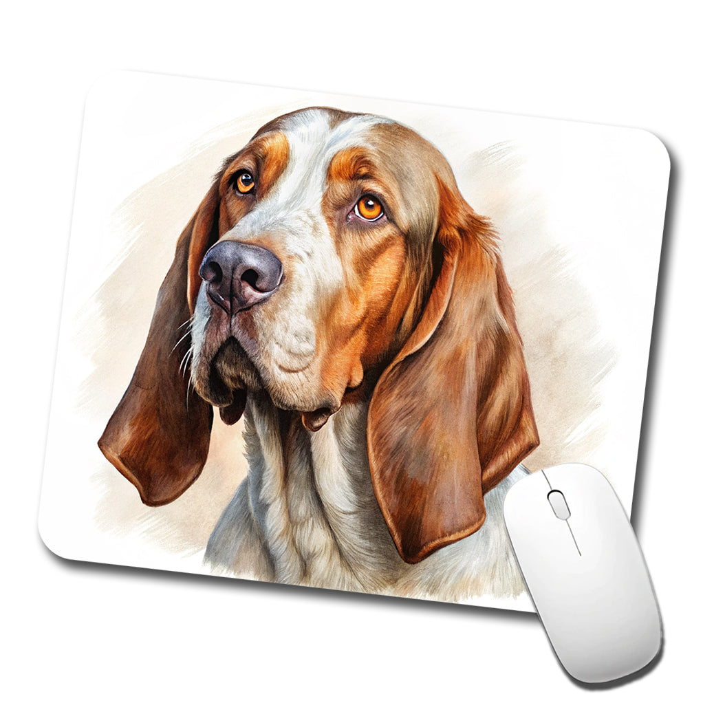 Bracco Italiano Dog Illustration Low Profile Mouse Pad Mat