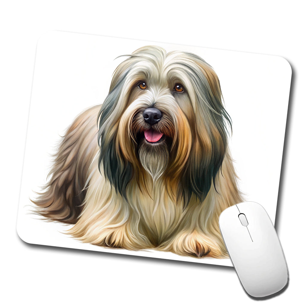 Briard Dog Illustration Low Profile Mouse Pad Mat