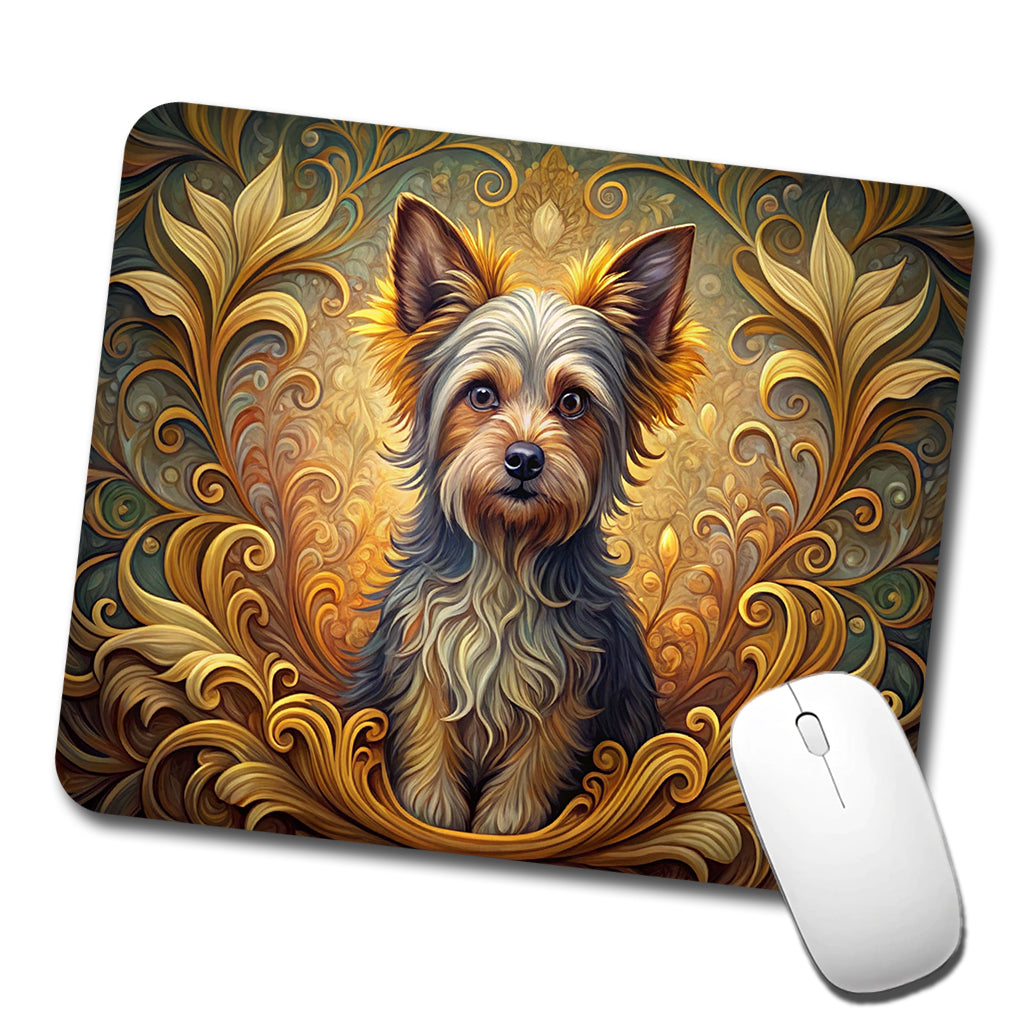 Chorkie Dog Art Nouveau Low Profile Mouse Pad Mat