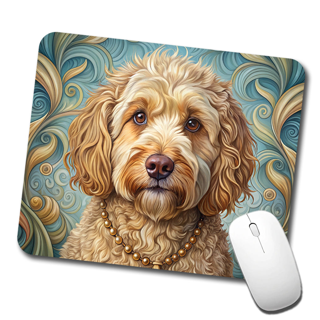 Cockapoo Dog Art Nouveau Low Profile Mouse Pad Mat