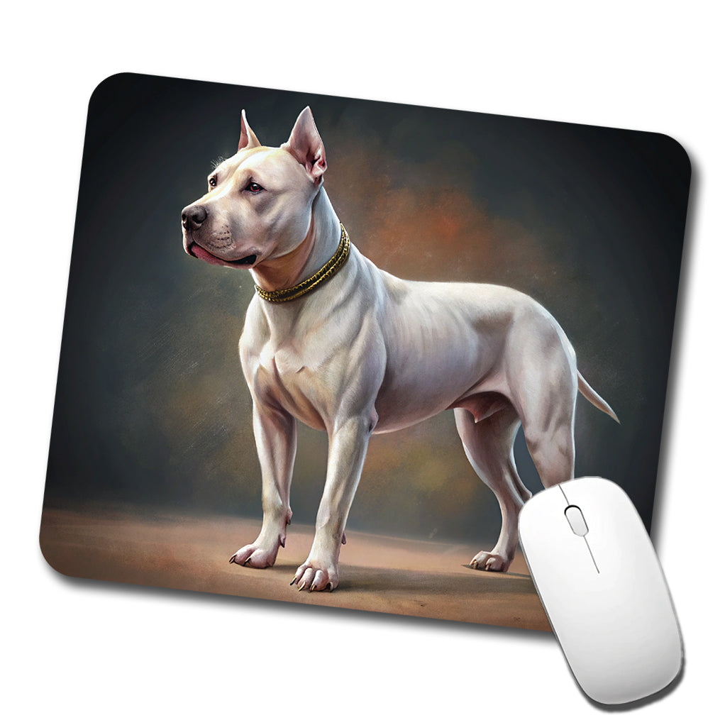 Dogo Argentino Dog Illustration Low Profile Mouse Pad Mat
