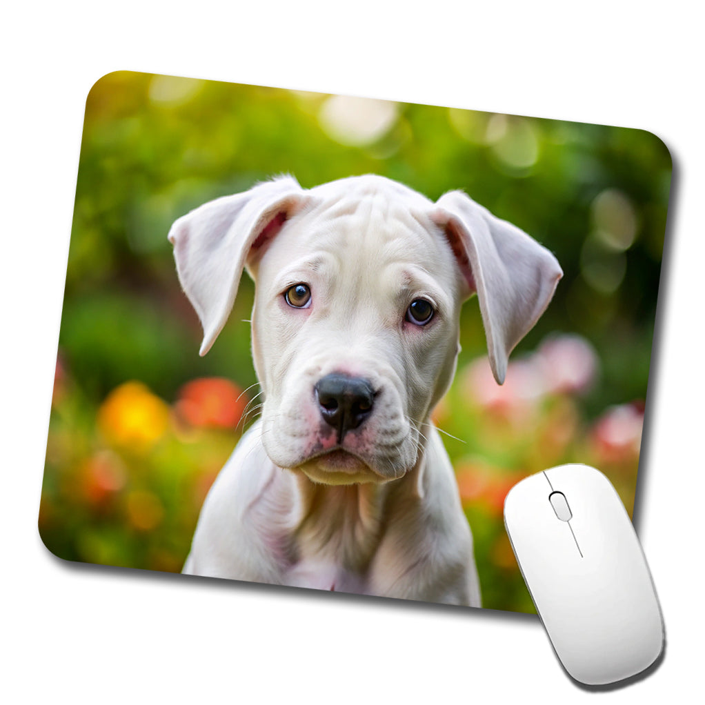 Dogo Argentino Dog Puppy Photo Low Profile Mouse Pad Mat