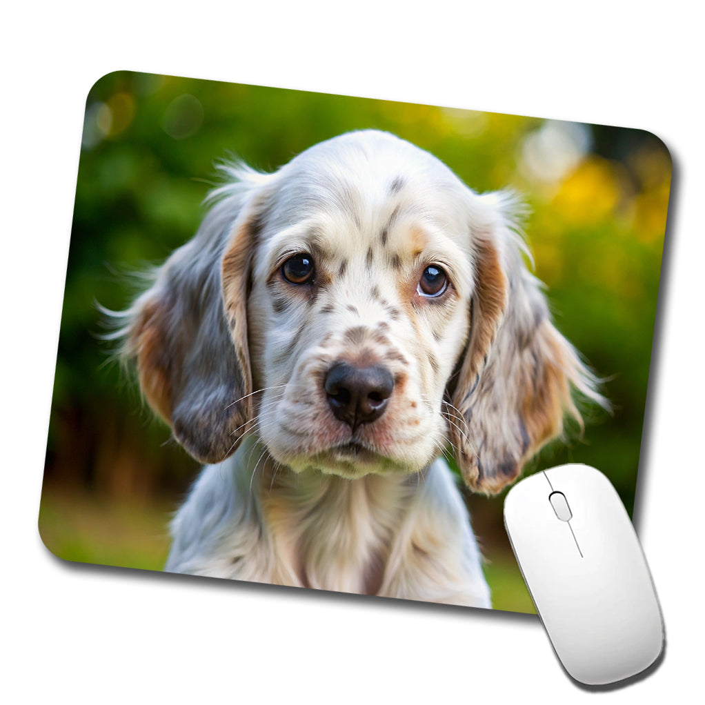 English Setter Dog Puppy Photo Low Profile Mouse Pad Mat