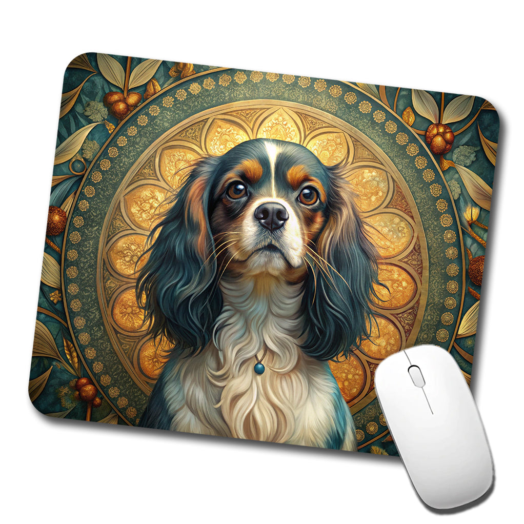 English Toy Spaniel Dog Art Nouveau Low Profile Mouse Pad Mat