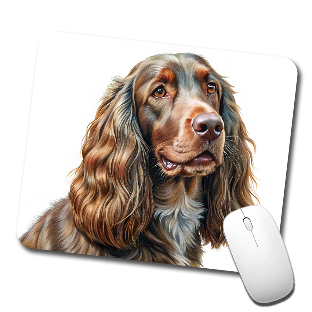 Field Spaniel Dog Illustration Low Profile Mouse Pad Mat