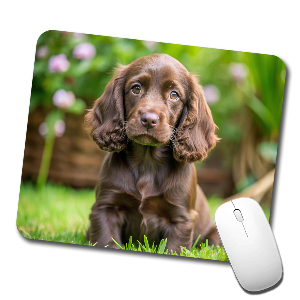 Field Spaniel Dog Puppy Photo Low Profile Mouse Pad Mat