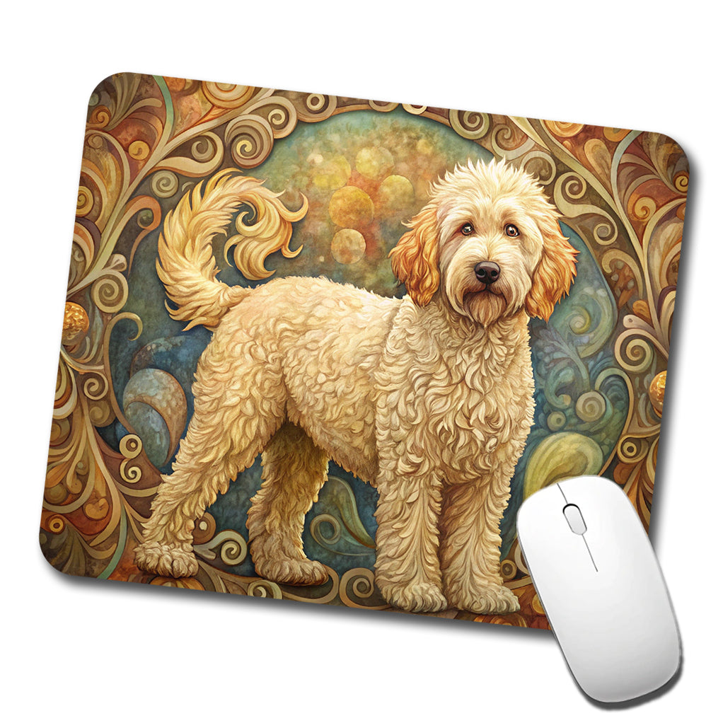 Goldendoodle Dog Art Nouveau Low Profile Mouse Pad Mat