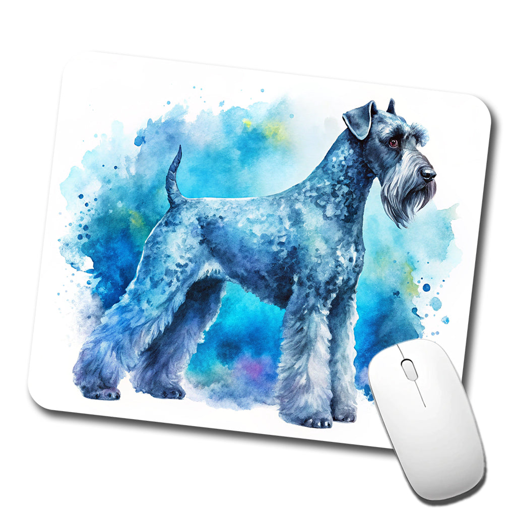 Kerry Blue Terrier Dog Watercolor Style Low Profile Mouse Pad Mat