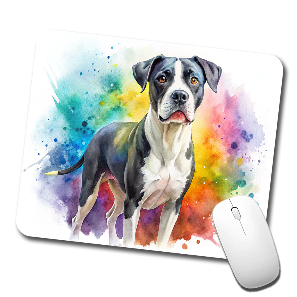 Labrabull Dog Watercolor Style Low Profile Mouse Pad Mat