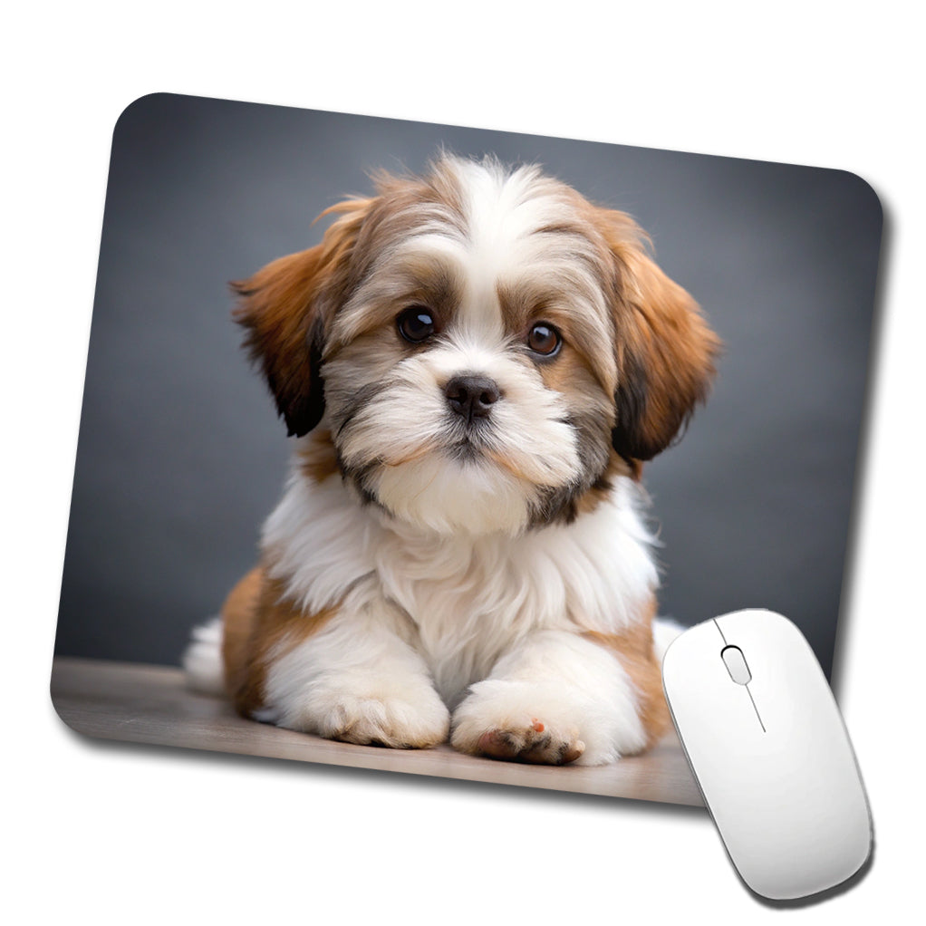 Lhasa Apso Dog Puppy Photo Low Profile Mouse Pad Mat