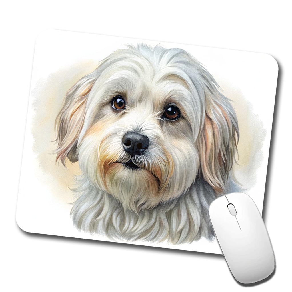 Lowchen Little Lion Dog Illustration Low Profile Mouse Pad Mat
