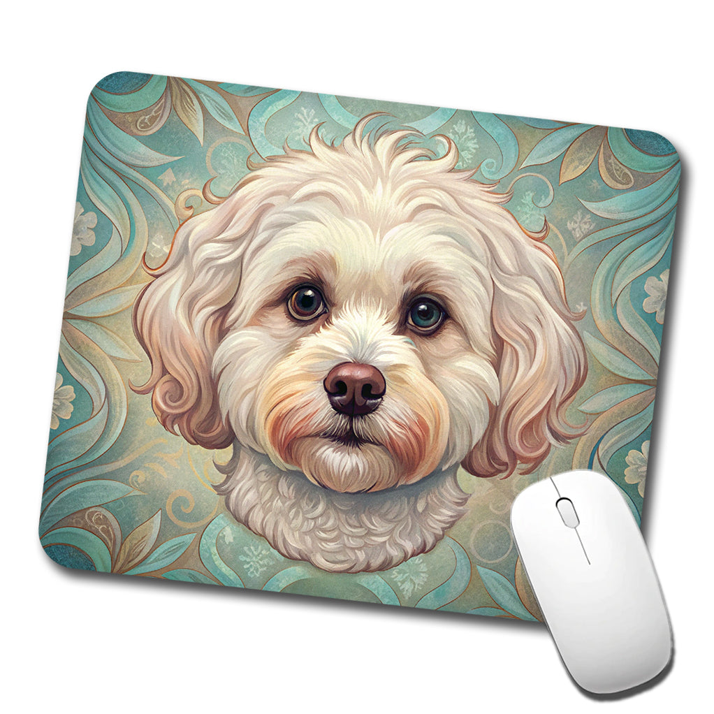 Maltipoo Dog Art Nouveau Low Profile Mouse Pad Mat