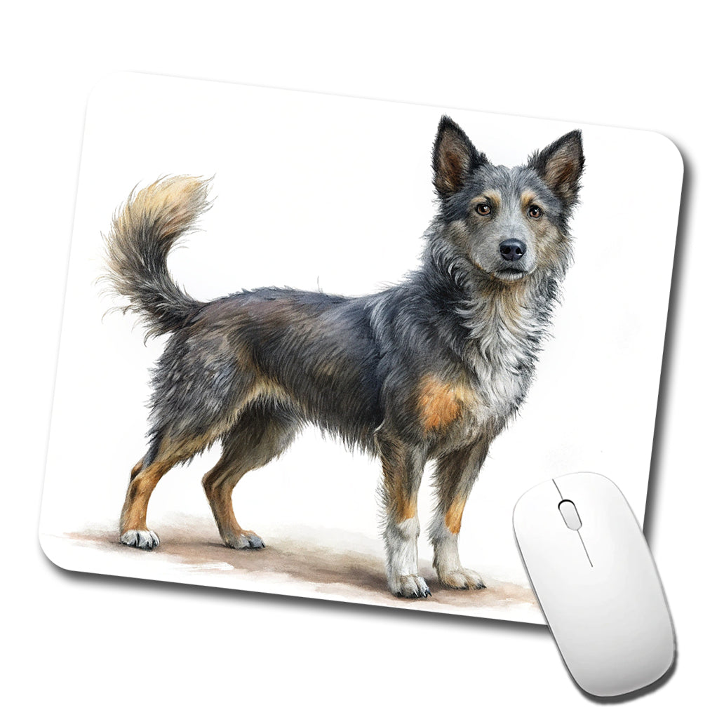 Mudi Dog Illustration Low Profile Mouse Pad Mat