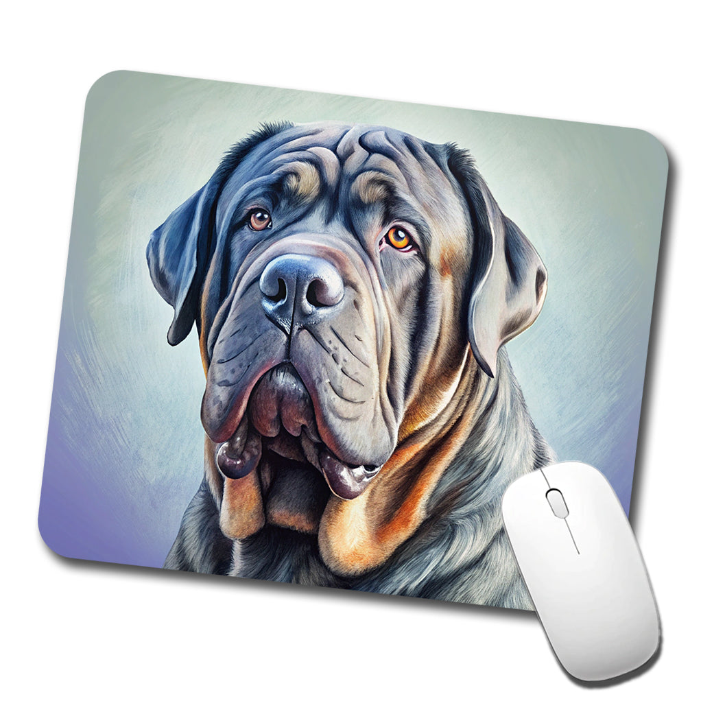 Neapolitan Mastiff Dog Illustration Low Profile Mouse Pad Mat