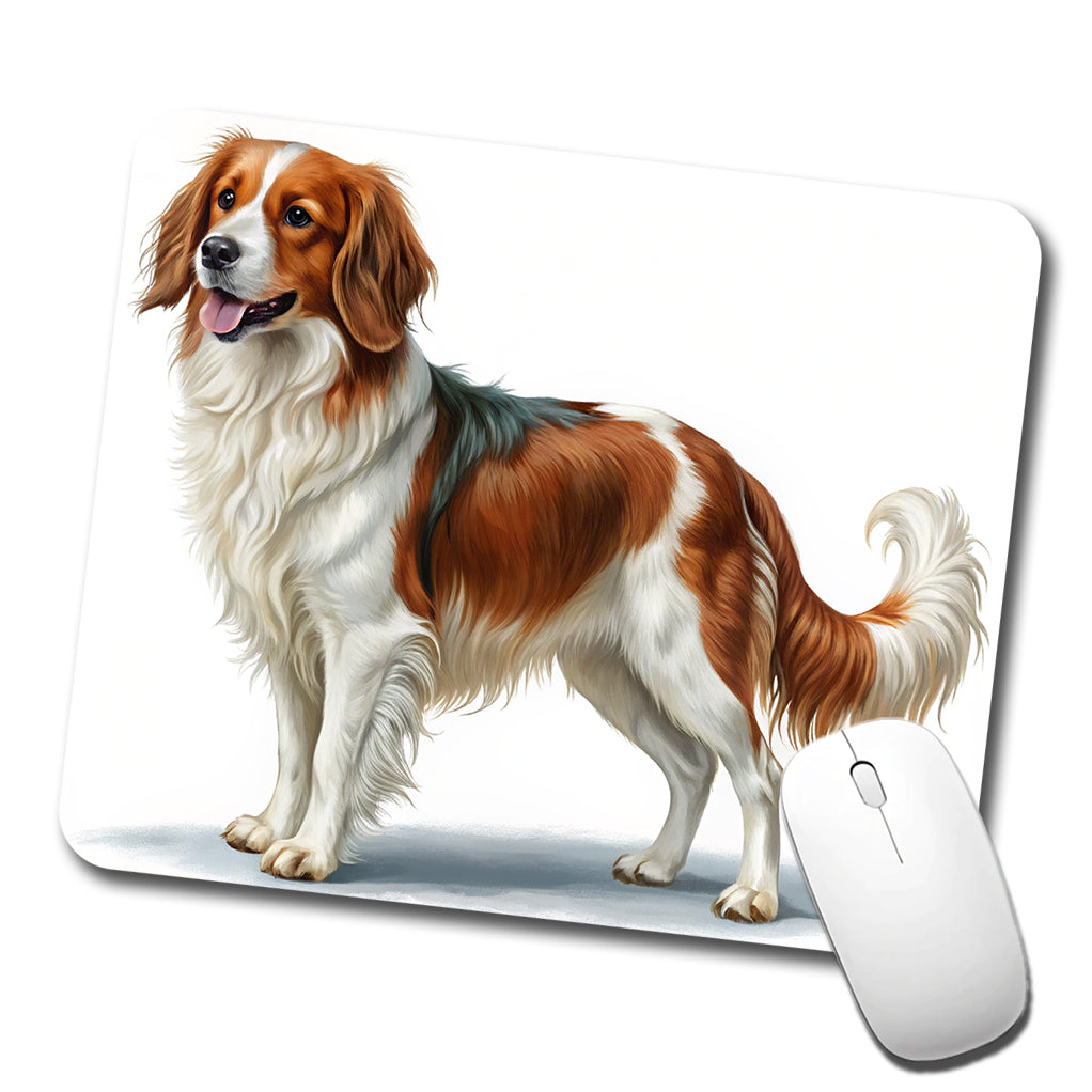 Nederlandse Kooikerhondje Dog Illustration Low Profile Mouse Pad Mat