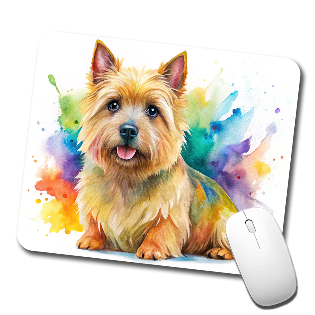 Norwich Terrier Dog Watercolor Style Low Profile Mouse Pad Mat