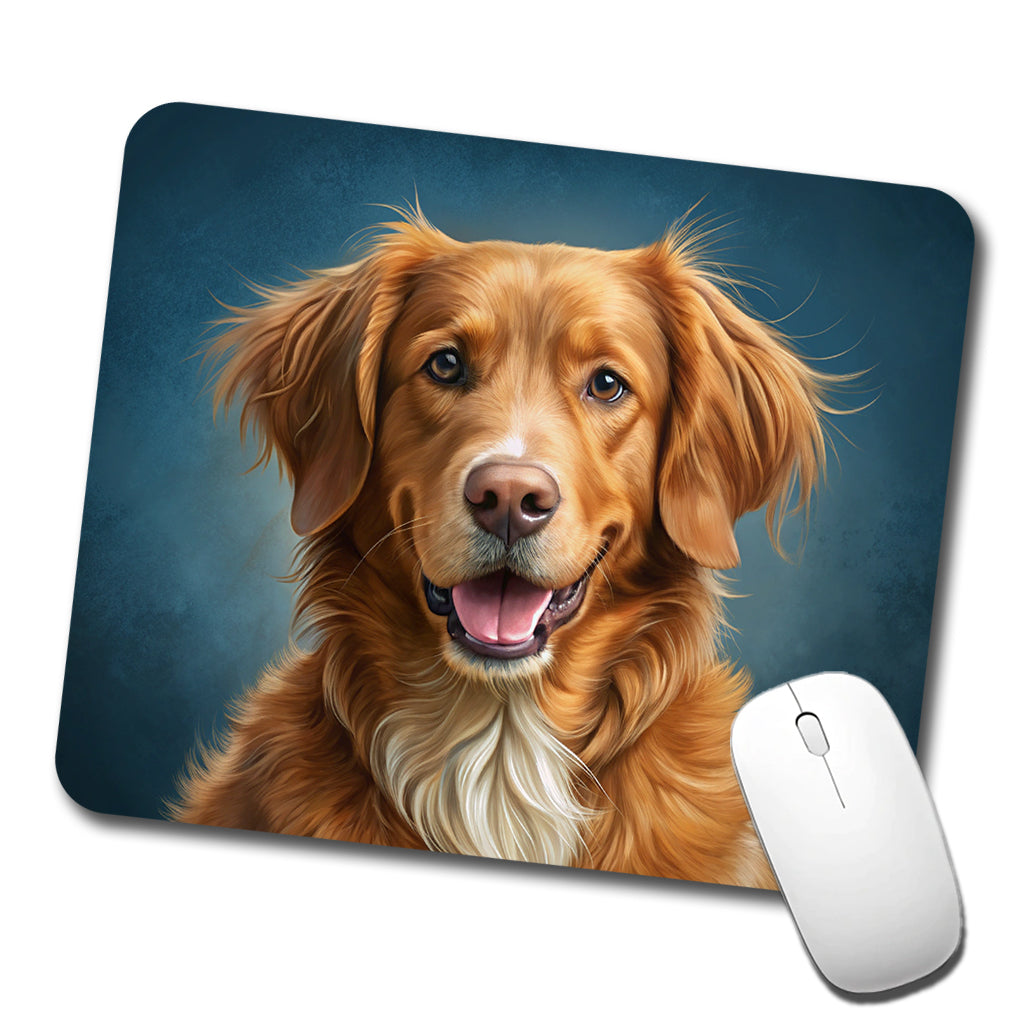 Nova Scotia Duck Tolling Retriever Dog Illustration Low Profile Mouse Pad Mat
