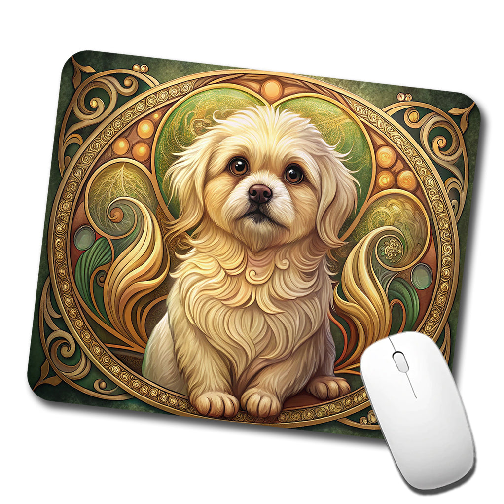 Pekapoo Dog Art Nouveau Low Profile Mouse Pad Mat