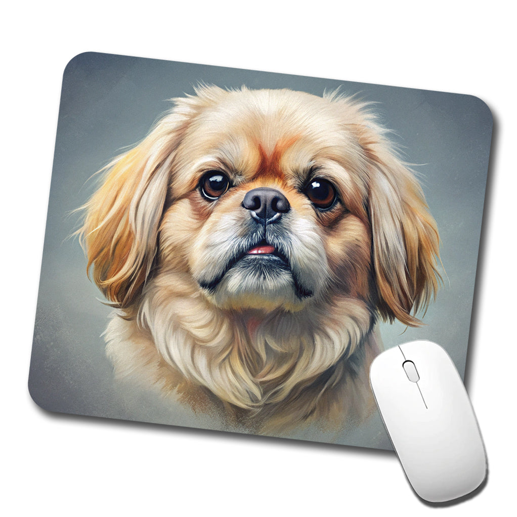 Pekingese Dog Illustration Low Profile Mouse Pad Mat