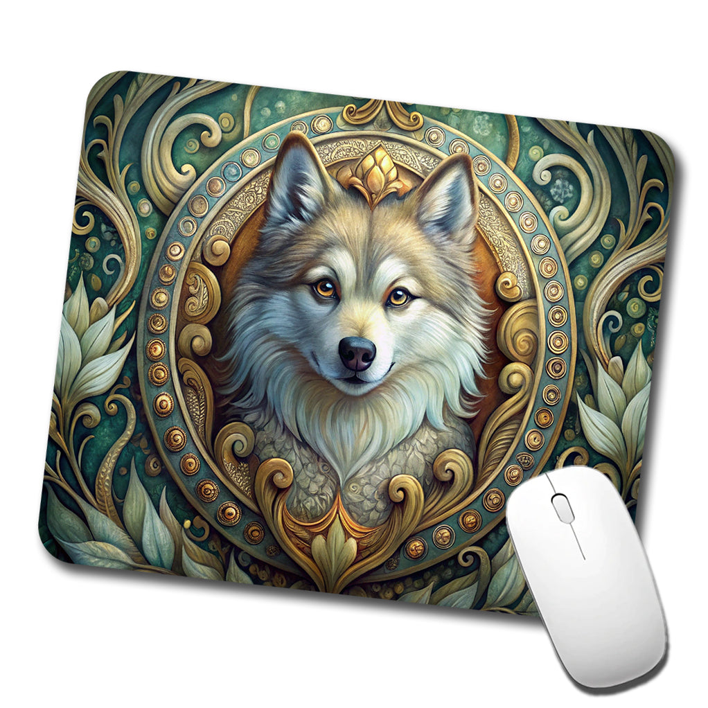 Pomsky Dog Art Nouveau Low Profile Mouse Pad Mat