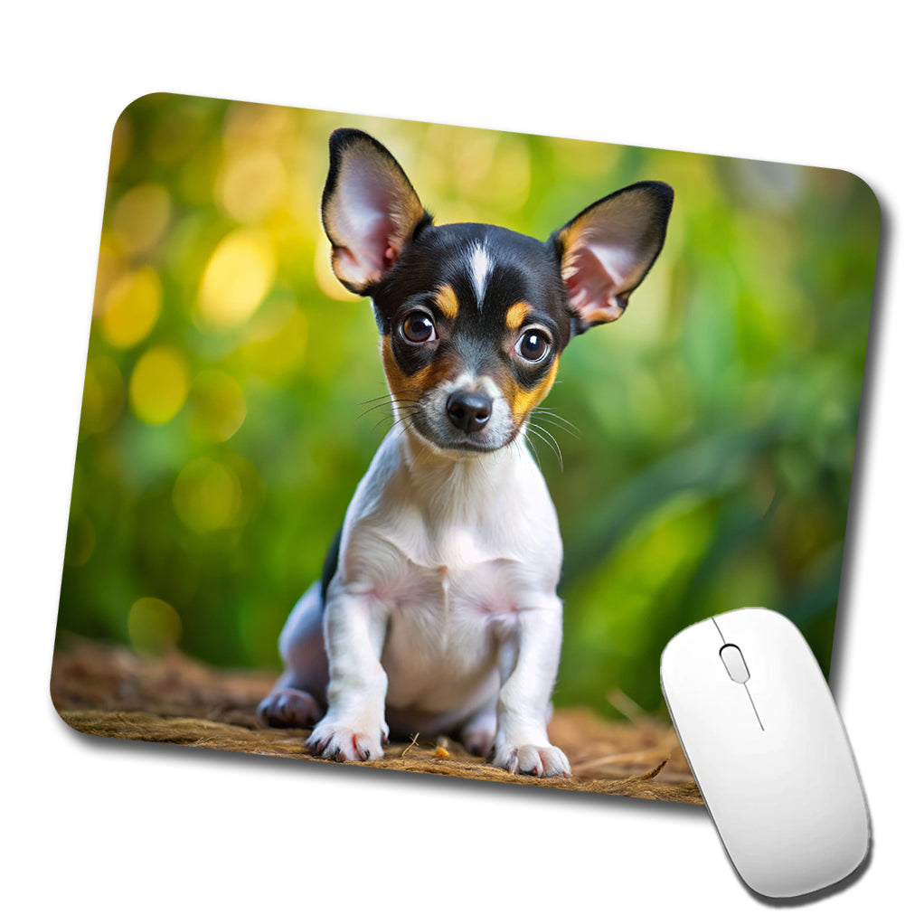 Rat Terrier Dog Puppy Photo Low Profile Mouse Pad Mat