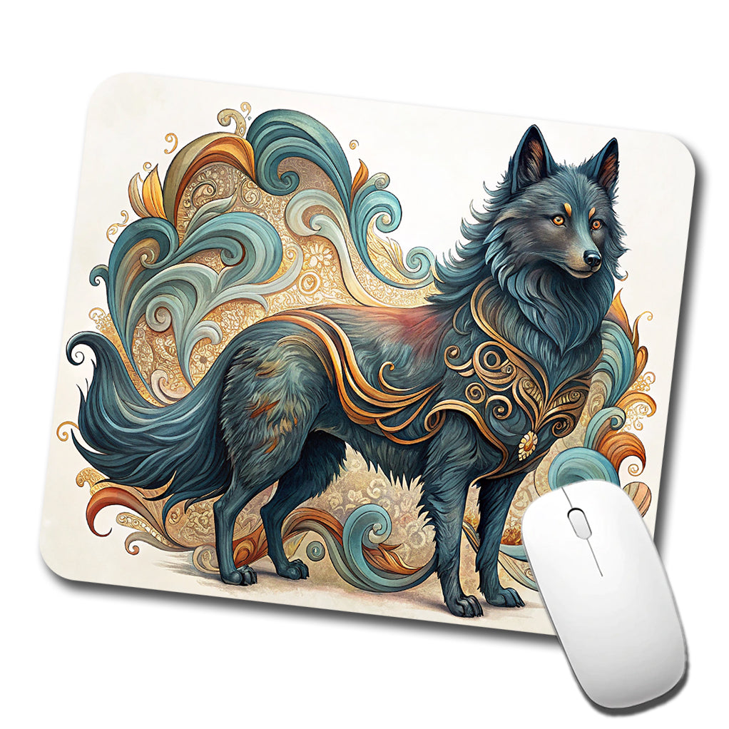 Schipperke Dog Art Nouveau Low Profile Mouse Pad Mat