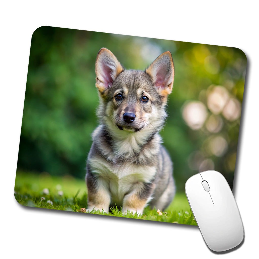 Swedish Vallhund Dog Puppy Photo Low Profile Mouse Pad Mat