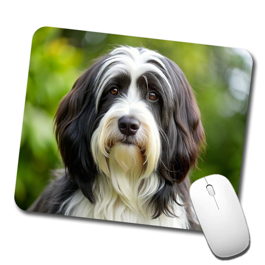 Tibetan Terrier Dog Photo Low Profile Mouse Pad Mat