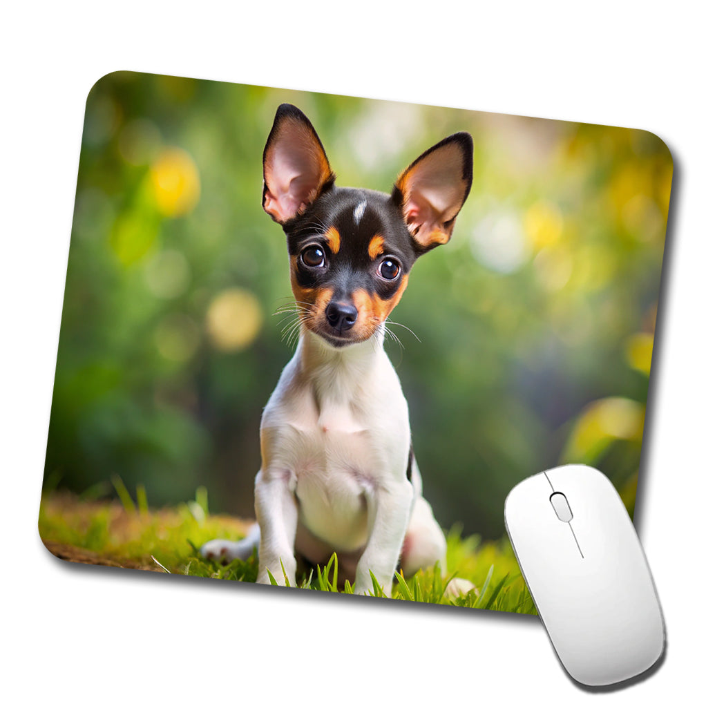 Toy Fox Terrier Dog Puppy Photo Low Profile Mouse Pad Mat