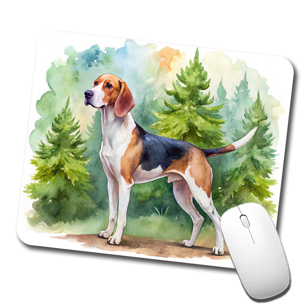 Treeing Walker Coonhound Dog Watercolor Style Low Profile Mouse Pad Mat