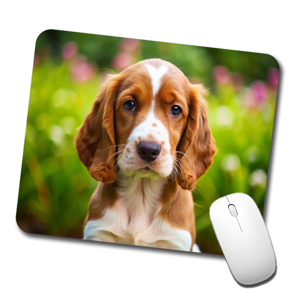 Welsh Springer Spaniel Dog Puppy Photo Low Profile Mouse Pad Mat