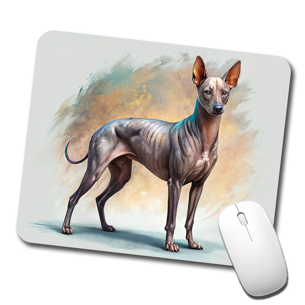 Xoloitzcuintli Xolo Mexican Hairless Dog Illustration Low Profile Mouse Pad Mat