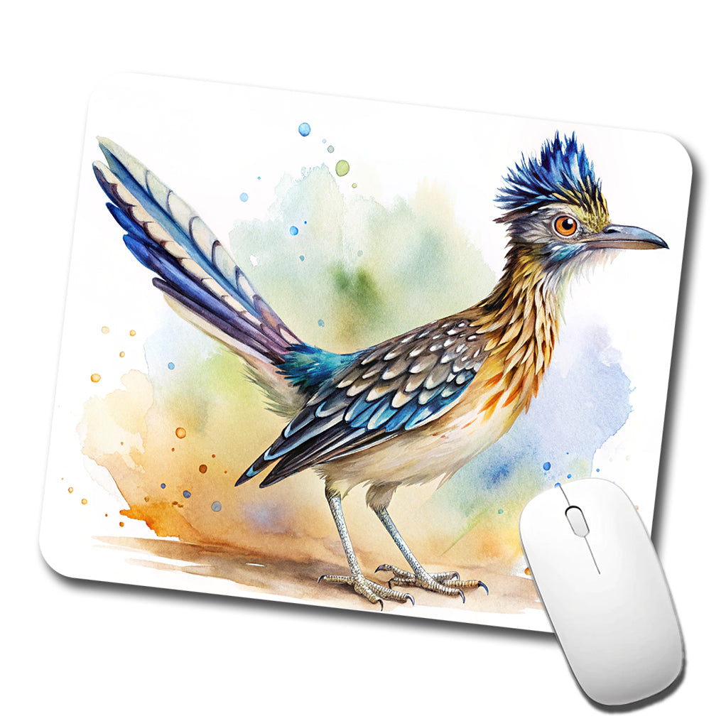 Greater Roadrunner New Mexico State Bird Watercolor Low Profile Mouse Pad Mat