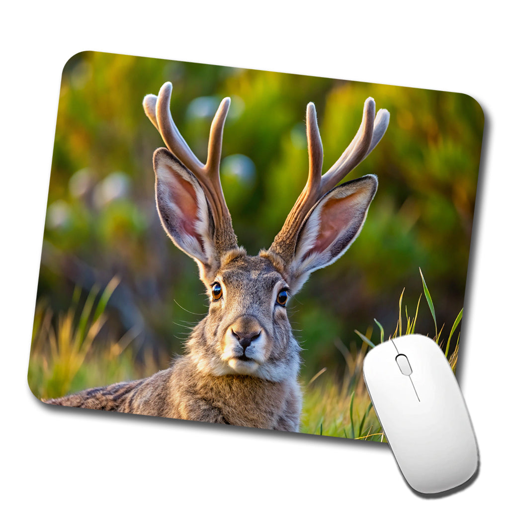 Jackalope In The Wild Low Profile Mouse Pad Mat