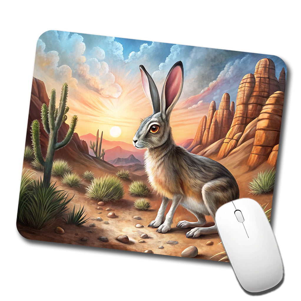 Jackrabbit In Desert Low Profile Mouse Pad Mat