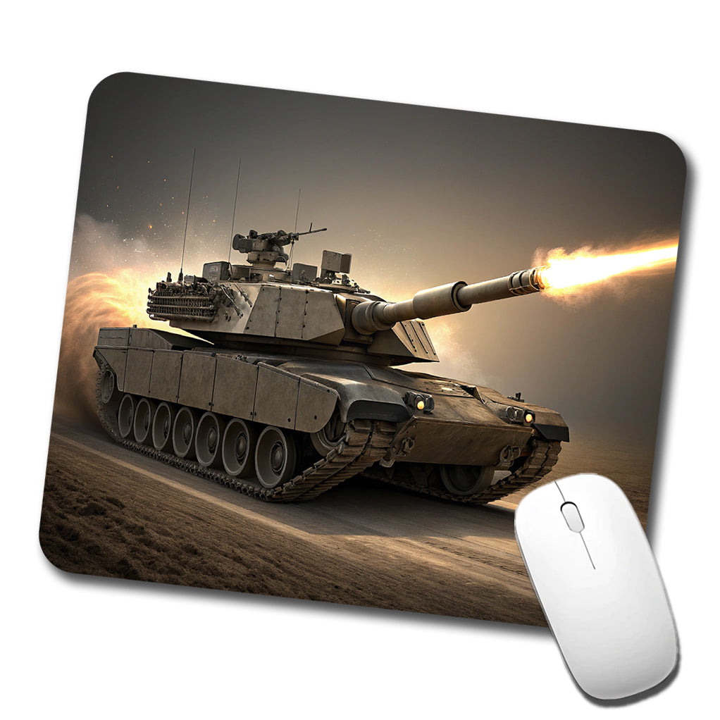 M1 Abrams Tank Firing Main Weapon Low Profile Mouse Pad Mat