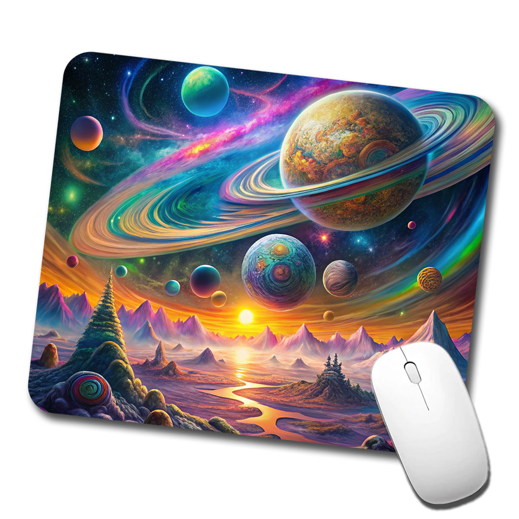 Psychedelic Solar System Space Design Low Profile Mouse Pad Mat