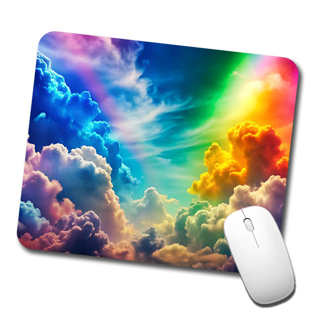 Rainbow Clouds Low Profile Mouse Pad Mat